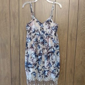 Entro Tan Flower Dress Large